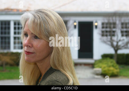 BONNIE MCENEANEY, author of 'Messages: Signs, Visits and Premonitions from Loved Ones Lost on 9/11'  at her home in New Canaan, Connecticut. where she lived with her late husband Eamon, who worked at Cantor Fitzgerald on the 105th floor of the North Tower and died in the attacks on the World Trade C Stock Photo