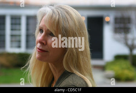 BONNIE MCENEANEY, author of 'Messages: Signs, Visits and Premonitions from Loved Ones Lost on 9/11'  at her home in New Canaan, Connecticut. where she lived with her late husband Eamon, who worked at Cantor Fitzgerald on the 105th floor of the North Tower and died in the attacks on the World Trade C Stock Photo