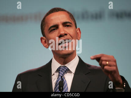 Democratic presidential hopeful Sen. Barack Obama, D-Ill., speaks during a luncheon at the Associated Press Annual Meeting, part of the Capital Conference 2008, at the Washington Convention Center April 14, 2008 in Washington, DC..  (Photo by Ringo Chiu / Zuma Press) Stock Photo