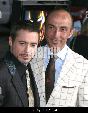 Actors Robert Downey Jr and Shaun Toub  at the Iron Man Premiere held at Grauman's Chinese Theater, Hollywood Stock Photo