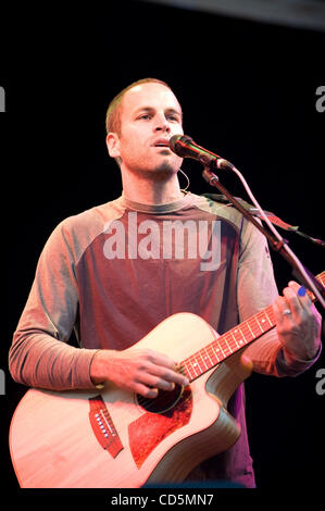 Aug 24, 2008 - San Francisco, California, USA - Musician JACK JOHNSON performs live as part the first annual Outside Lands Music and Arts Festival. The three day festival that is taking place at the Golden Gate Park will attract thousands of music fans to see a variety of artists on multiple stages. Stock Photo