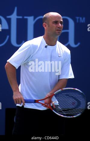 Aug. 23, 2003 - New York, New York, U.S. - K32398ML.2003 ARTHUR ASHE KIDS DAY AT THE USTA UNITED New YorkS TENNIS ASSOCIATION IN FLUSHING QUEENS , NEW YORK .08/23/2003.  /     2003.ANDRE AGASSI(Credit Image: Â© Mitchell Levy/Globe Photos/ZUMAPRESS.com) Stock Photo