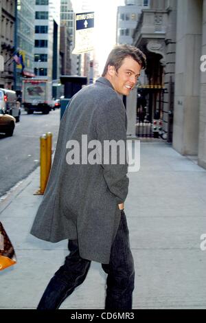 Jan. 20, 2004 - New York, New York, U.S. - K35033JBU.JOSH DUHAMEL.OUT AND ABOUT..NEW YORK New York..   /    2004.1/20/2004(Credit Image: Â© Judie Burstein/Globe Photos/ZUMAPRESS.com) Stock Photo