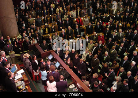 David A. Paterson is sworn-in as New York's 55th Governor in an inauguration at Assembly Chamber of the State Capital. Stock Photo