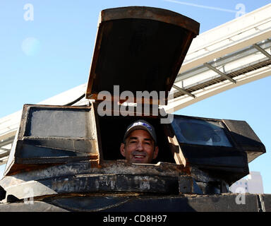 Sean Casey from Studio City CA will have his TIV-2(Tornado Intercept Vehicle) that can be seen on the Discovery Channel Storm Chasers  on display at the 2008 SEMA show that starts Tuesday Nov 4th and runs through the 7th in  Las Vegas NV.  Nov 7,2008 Photo by Gene Blevins/LA Daily News Stock Photo