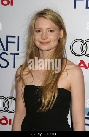 Nov 09, 2008 - Los Angeles, California, USA - Actress MIA WASIKOWSKA  at the 'Defiance' AFI Fest Los Angeles Premiere Closing Night, held at the ArcLight Cinema, Hollywood.  (Credit Image: ZUMApress.com) Stock Photo