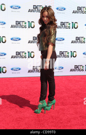 Lauren London arrives at the BET Awards on Sunday, July 1, 2012, in Los ...