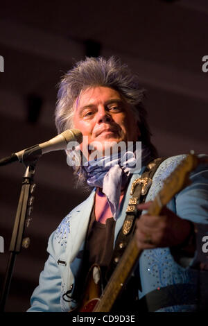 Grand Ole Opry member Marty Stuart and His Fabulous Superlatives band perform during the Lakefest Fourth of July Celebration. Stuart is widely considered to be one of country music's most eclectic artists because of the diversity of his repertoire. Stock Photo