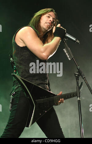 British heavy metal band Bullet for My Valentine performing in Moscow. Stock Photo