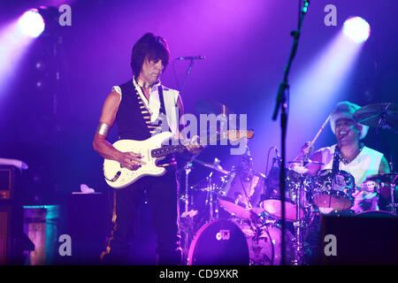 World famous English rock guitarist Jeff Beck performing in Moscow Stock Photo