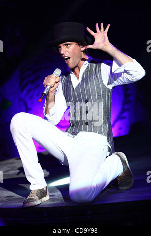 British pop singer Mika performing live in Moscow. Stock Photo