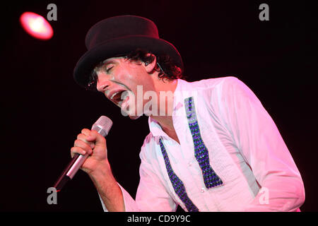 British pop singer Mika performing live in Moscow. Stock Photo