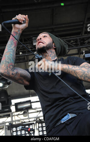 Aug. 28, 2010 - West Hollywood, ca, usa - Aug 28, 2010-West Hollywood, California, USA-Musician TRAVIE MCCOY performing on the main stage at the 3rd Annual Sunset Strip Music Festival. (Credit Image: © Scott Mitchell/ZUMApress.com) Stock Photo