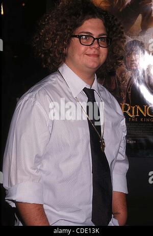 Jan. 1, 2011 - Hollywood, California, U.S. - I8299PR.THE LORD OF THE RINGS: THE RETURN OF THE KING NORTH AMERICAN PREMIERE, AT MANN VILLAGE THEATRE. WESTWOOD, CA. 12/03/2003.  / /   2003.JACK OSBOURNE(Credit Image: Â© Phil Roach/Globe Photos/ZUMAPRESS.com) Stock Photo