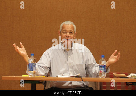 Feb. 22, 2011 - Charlottesville, Virginia, UNITED STATES - JULIAN BOND, Chairman Emeritus and board member of the NAACP and professor, Corcoran Department of History at the University of Virginia, led a discussion on the civil rights movement and the media with guest (not pictured) A. Schardt, journ Stock Photo