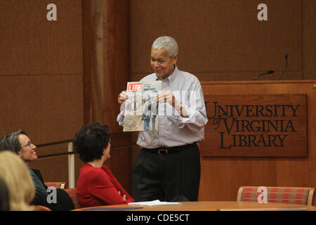 Feb. 22, 2011 - Charlottesville, Virginia, UNITED STATES - JULIAN BOND, Chairman Emeritus and board member of the NAACP and professor, Corcoran Department of History at the University of Virginia, led a discussion on the civil rights movement and the media with guest (not pictured) A. Schardt, journ Stock Photo