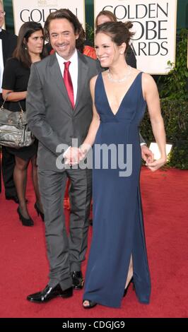 Jan. 16, 2011 - Los Angeles, California, USA - Jan 16, 2011 - Los Angeles, California, USA -  Actor ROBERT DOWNEY JR wife SUSAN DOWNEY   at the 68th Annual Golden Globes - Arrivals held at the Beverly Hilton Hotel, Los Angeles. (Credit Image: © Paul Fenton/ZUMAPRESS.com) Stock Photo