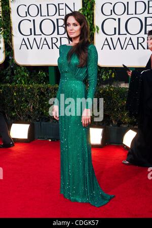 Jan. 16, 2011 - Los Angeles, California, U.S. - Angelina Jolie.68TH ANNUAL GOLDEN    AWARDS (Arrivals).held at The Beverly Hilton Hotel., Los Angeles, CA. January 16 - 2011. K67382LONG(Credit Image: Â© D. Long/Globe Photos/ZUMAPRESS.com) Stock Photo