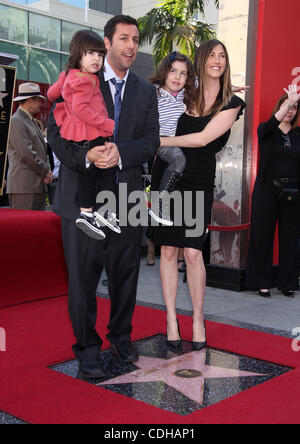 Feb. 1, 2011 - Hollywood, California, U.S. - Adam Sandler, wife Jackie, kids Sadie & Sunny as the Walk of Fame Ceremony for Adam Sandler. (Credit Image: © Lisa O'Connor/ZUMAPRESS.com) Stock Photo