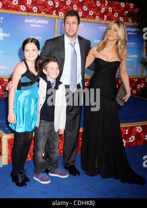 Feb. 8, 2011 - New York, New York, U.S. - Actors BAILEE MADISON, GRIFFIN ALEXANDER GLUCK, ADAM SANDLER and JENNIFER ANISTON attend the special screening of 'Just Go With It' held at the Ziegfeld Theater. (Credit Image: © Nancy Kaszerman/ZUMAPRESS.com) Stock Photo