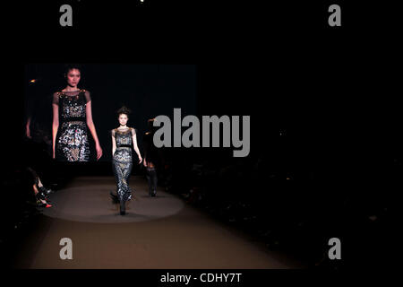 A model walks the runway at Mercedes Benz Fashion Week Fall, Winter 2011 during the VIVIENNE TAM collection at Lincoln Center in New York, Saturday February 12, 2011. (Jodi Jones/ZUMA Press) Stock Photo