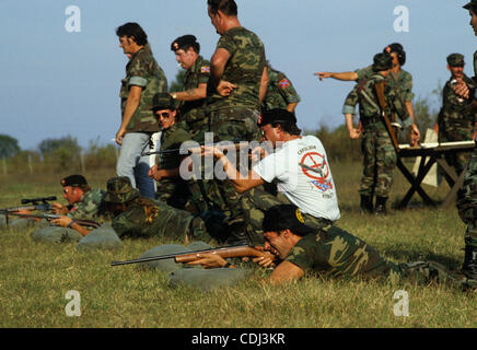 Feb. 15, 2011 - Atlanta, GA, USA - White Patriot Party training camp in western North Carolina, 1985. The White Patriot Party was an American anti-Semitic white supremacist organization associated with Christian Identity and the Ku Klux Klan. Using paramilitary tactics, the group developed from the  Stock Photo