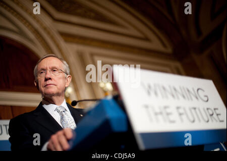 Feb 16, 2011 - Washington, District of Columbia, U.S. - Senate Majority Leader HARRY REID (D-NV) during a news conference to unveil an economic agenda that balances investments with deficit reduction. (Credit Image: © Pete Marovich/ZUMAPRESS.com) Stock Photo