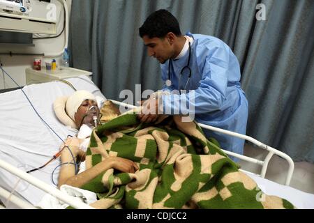 Feb 23, 2011 - Derna, Libya - An injured anti-government protester receives treatment at a hospital in the eastern Libyan town of Derna. Unrest shook Libya in recent days as government crackdowns on protesters have resulted in mass casualties, according to human rights groups. (Credit Image: &#169;  Stock Photo