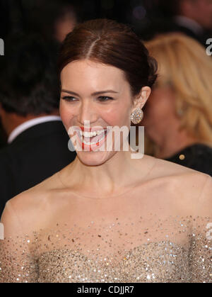 Feb. 27, 2011 - Hollywood, California, U.S. - Actress/singer MANDY MOORE wearing Monique Lhuillier dress, Chopard jewelry on the Oscar red carpet at the 83rd Academy Awards, The Oscars, in front of Kodak Theatre. (Credit Image: © Lisa O'Connor/ZUMAPRESS.com) Stock Photo
