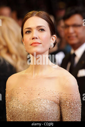 Feb. 27, 2011 - Hollywood, California, U.S. - Actress MANDY MOORE wearing Monique Lhuillier dress, Chopard jewelry on the Oscar red carpet at the 83rd Academy Awards, The Oscars, in front of Kodak Theatre. (Credit Image: © Lisa O'Connor/ZUMAPRESS.com) Stock Photo