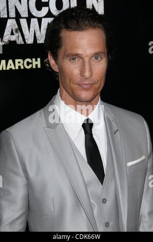 Mar. 10, 2011 - Los Angeles, California, USA - Mar 10, 2011 - Los Angeles, California, USA - Actor MATTHEW MCCONAUGHEY  at the 'The Lincoln Lawyer' Los Angeles Premiere held at the ArcLight Cinema, Hollywood. (Credit Image: © Paul Fenton/ZUMAPRESS.com) Stock Photo