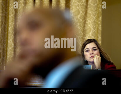 Mar. 10, 2011 - Washington, District of Columbia, U.S. - House Homeland Security Committee member LORETTA SANCHEZ (D-CA) listens to the testimony of Melvin Bledsoe as he talks about how his son Carlos was radicalized by Islamic extremists for at mosques in Nashville, Tennessee. Carlos changed his na Stock Photo