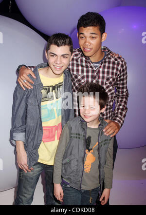 Mar. 16, 2011 - New York, New York, U.S. - Actors ADAM IRIGOYEN, ROSHON FEGAN and DAVIS CLEVELAND attend the 2011 Disney Kids and Family Upfront held at Gotham Hall. (Credit Image: © Nancy Kaszerman/ZUMAPRESS.com) Stock Photo