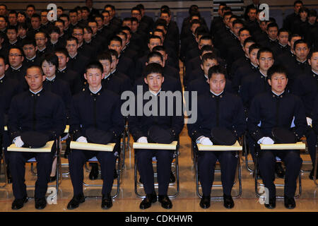 Mar. 20, 2011 - Yokosuka, Japan - Graduates attend the graduation ceremony of the National Defense Academy of Japan in Yokosuka, Japan. 409 students graduated from the Academy. (Credit Image: © Junko Kimura/Jana Press/ZUMAPRESS.com) Stock Photo