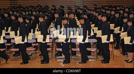 Mar. 20, 2011 - Yokosuka, Japan - Graduates attend the graduation ceremony of the National Defense Academy of Japan in Yokosuka, Japan. 409 students graduated from the Academy. (Credit Image: © Junko Kimura/Jana Press/ZUMAPRESS.com) Stock Photo