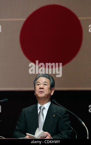 Mar. 20, 2011 - Yokosuka, Japan - Japanese Defense Minister TOSHIMI KITAZAWA attends the graduation ceremony of the National Defense Academy of Japan in Yokosuka, Japan. 409 students graduated from the Academy. (Credit Image: © Junko Kimura/Jana Press/ZUMAPRESS.com) Stock Photo