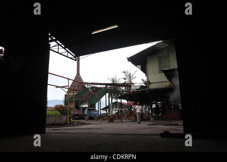 Mar 25, 2011 - Isulan, Mindanao Island, Philippines - Filipino worker is  seen at the processing plant for oil palm fruits. Palm oil is considered as important as its other resources as it aims for growth. Asian firms like those in Indonesia and Philippines might take the lead in the production of p Stock Photo