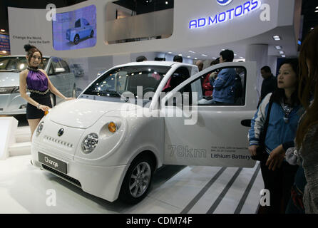 Apr 1, 2011 - Goyang, South Korea - AD Motor Co.'s Change electronic vehicle  is displayed during public day at the Seoul Motor Show in Goyang. (Credit Image: &#169; Dong-Min Jang/ZUMAPRESS.com) Stock Photo