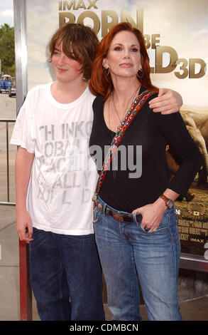 Apr. 3, 2011 - Hollywood, California, U.S. - MELISSA GILBERT & SON MICHAEL .The World Premiere Of ''Born To Be Wild 3D'' Held at The California Science Center In Los Angeles, California On 04-03-2011. 2011(Credit Image: Â© Phil Roach/Globe Photos/ZUMAPRESS.com) Stock Photo