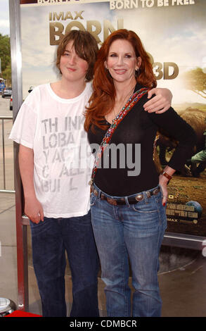 Apr. 3, 2011 - Hollywood, California, U.S. - MELISSA GILBERT & SON MICHAEL .The World Premiere Of ''Born To Be Wild 3D'' Held at The California Science Center In Los Angeles, California On 04-03-2011. 2011(Credit Image: Â© Phil Roach/Globe Photos/ZUMAPRESS.com) Stock Photo