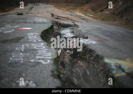 Apr 11, 2011 - Centralia, Pennsylvania, USA - The town of Centralia, Pennsylvania stands nearly abandoned after a mine fire which began in 1962 still burns to this day. Unhealthy levels of carbon monoxide and carbon dioxide make their way to the surface forcing the exodus of Centralia's residents. ( Stock Photo