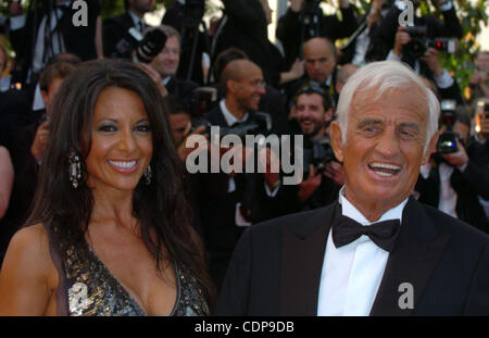 Barbara Gandolfi and actor Jean-Paul Belmondo attend 'The Beaver' Premiere during the 64th... Stock Photo