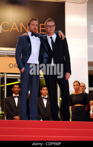 Actor Ryan Gosling and director Nicolas Winding Refn attend the 'Drive' Premiere during the... Stock Photo