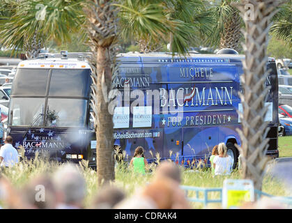 Jun 28, 2011 - Myrtle Beach, South Carolina, U.S. - Congresswoman Bachmann's tour bus arrives at her Presidential rally that kicks off her 2012 run for the White House at the Ripleys Aquarium at Broadway at the Beach.  (Credit Image: © Jason Moore/ZUMAPRESS.com) Stock Photo