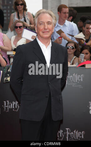 July 11, 2011 - New York, New York, U.S. - Alan Rickman arrives at the premiere of ''Harry Potter and the Deathly Hallows - Part 2'' at Avery Fisher Hall at Lincoln Center in New York on July 11, 2011.(Credit Image: © Sharon Neetles/Globe Photos/ZUMAPRESS.com) Stock Photo