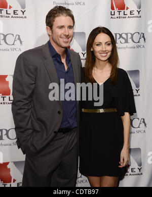 April 28, 2011 - Philadelphia Phillie's CHASE UTLEY and wife JENNIFER UTLEY, at the Chase Utley's Casino night to support the Pennsylvania SPCA's fund to stop cruelty against animals. (Credit Image: © Ricky Fitchett/ZUMAPRESS.com) Stock Photo