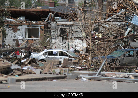 Apr 29, 2011 - Tuscaloosa , Alabama, USA -  A view of the damage left behind along the streets of Tuscaloosa, Alabama by a string of powerful tornados that hit the area on April 27, 2011 causing massive devastation and killing nearly three hundred in the Southern region of the United States. (Credit Stock Photo