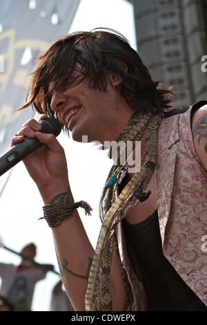 May 24, 2011 - Columbus, Ohio, U.S - Hinder vocalist Austin Winkler at Rock On the Range at Crew Stadium, Columbus, Ohio. (Credit Image: © Scott Stuart/Southcreek Global/ZUMAPRESS.com) Stock Photo