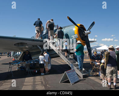 Aug. 27, 2011 - Denver, Colorado, U.S. - A WWII TBM Avenger is one of many Aircraft for viewing at the Rocky Mountain Airshow in Broomfield. (Credit Image: &#169; Hector Acevedo/ZUMAPRESS.com) Stock Photo