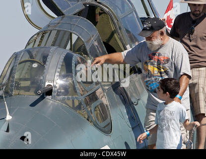 Aug. 27, 2011 - Denver, Colorado, U.S. - A WWII TBM Avenger is one of many Aircraft for viewing at the Rocky Mountain Airshow in Broomfield. (Credit Image: &#169; Hector Acevedo/ZUMAPRESS.com) Stock Photo